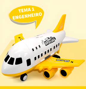 Avião de Brinquedo Aircraft com 6 Carrinhos de Brinquedo